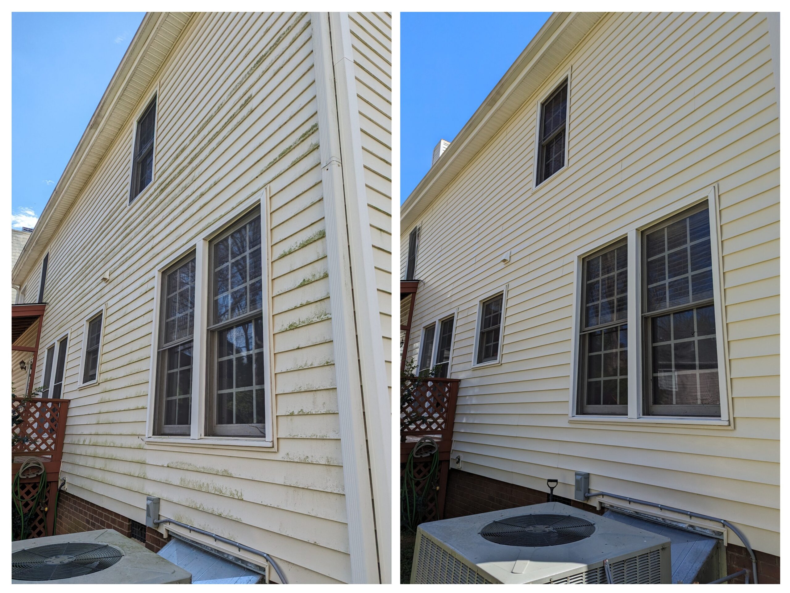 Pressure washing before and after